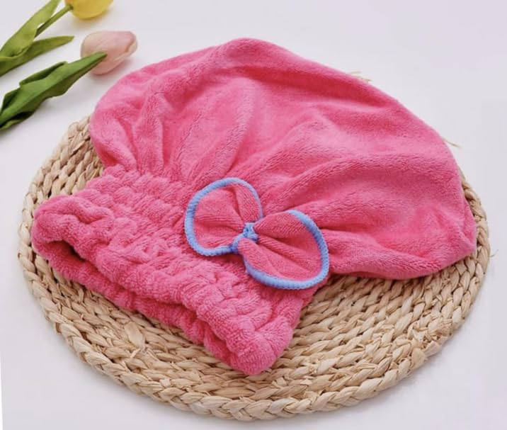 TRENDY PACK OF 1 PCS Hair Shower Cap Women Head Scarf Turban Quick Dry Head Cap Shower Head Wrap  - Image 2