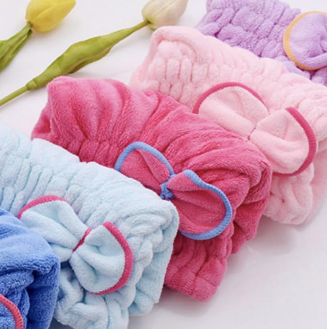 TRENDY PACK OF 1 PCS Hair Shower Cap Women Head Scarf Turban Quick Dry Head Cap Shower Head Wrap  - Image 3