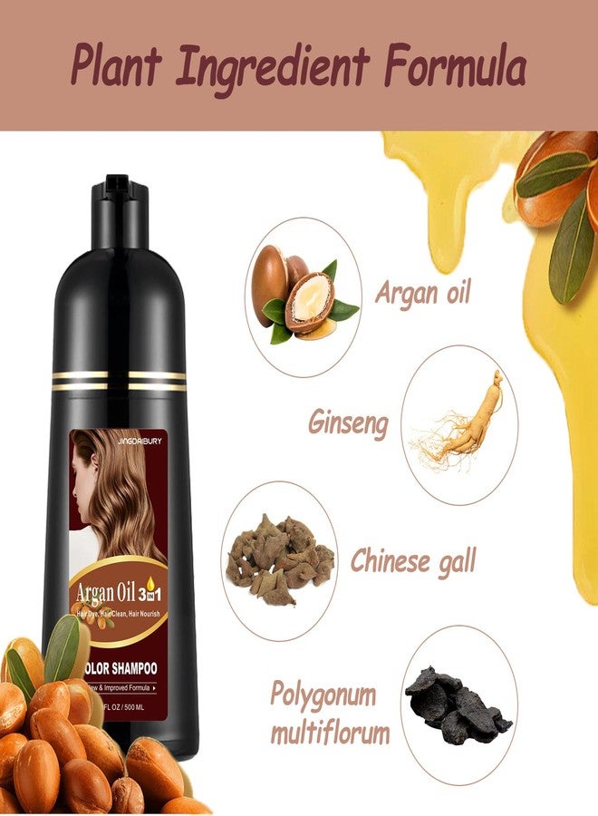Agthyuve Coffee Hair Dye 16.9 Fl Oz, Argan Oil Hair Shampoo, 3 in 1 Hair Dye Shampoo, Easy To Use, Semi-Permanent Hair Color Shampoo (Coffee) - Image 4