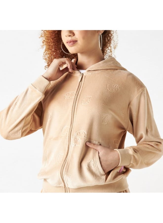 SP Characters Hello Kitty Detail Zip Through Hoodie with Kangaroo Pocket  - Image 2