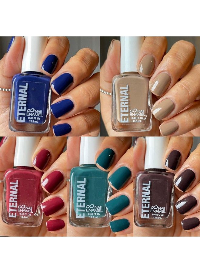 ETERNAL Nail Polish Set (Elegant) 13.5Ml 5 Piece Dark Creamy Colors Kit With Quick Dry & Lasting Formula Home Diy Manicure Pedicure Nail Art Design Gift For Mothers & Women Made In Usa - Image 5