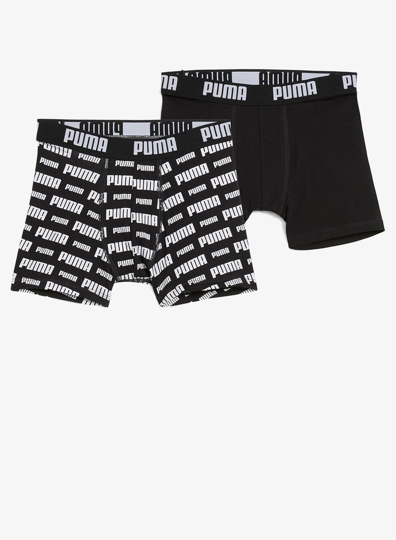 PUMA Kids 2 Pack Everyday Logo Printed Boxers - Image 1