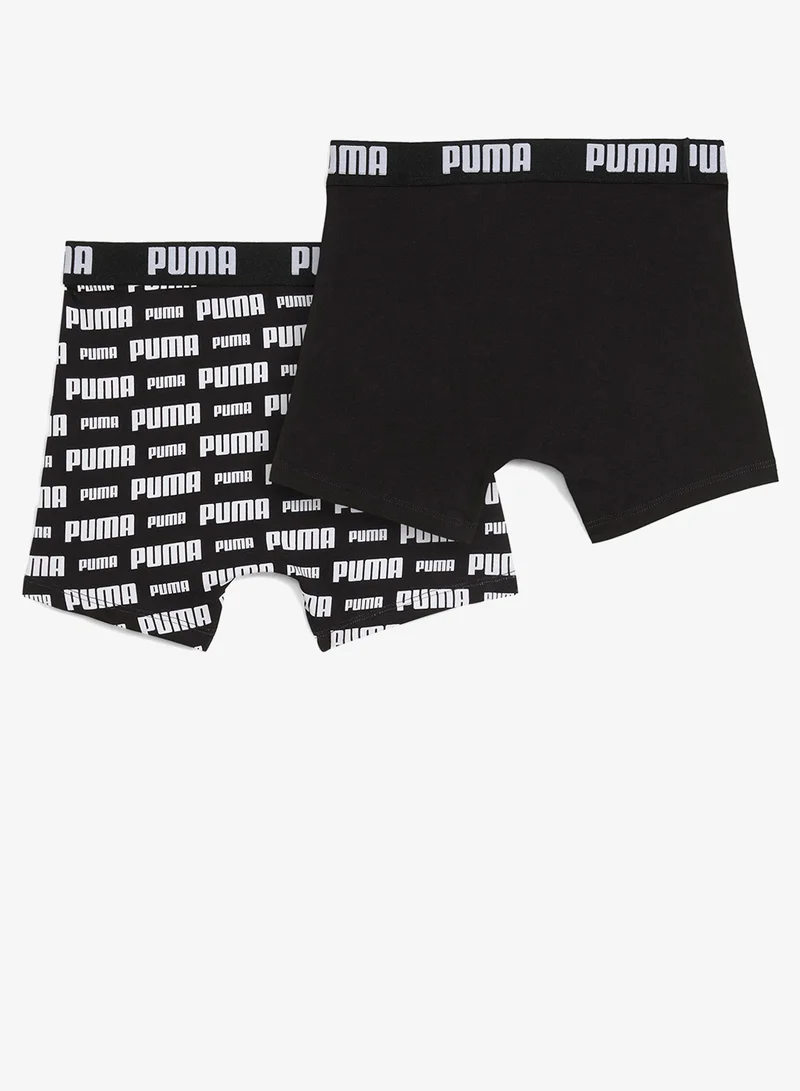 PUMA Kids 2 Pack Everyday Logo Printed Boxers