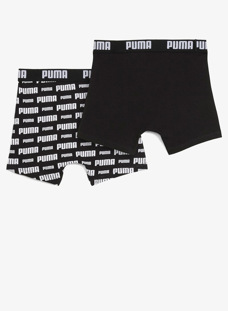 PUMA Kids 2 Pack Everyday Logo Printed Boxers - Image 2