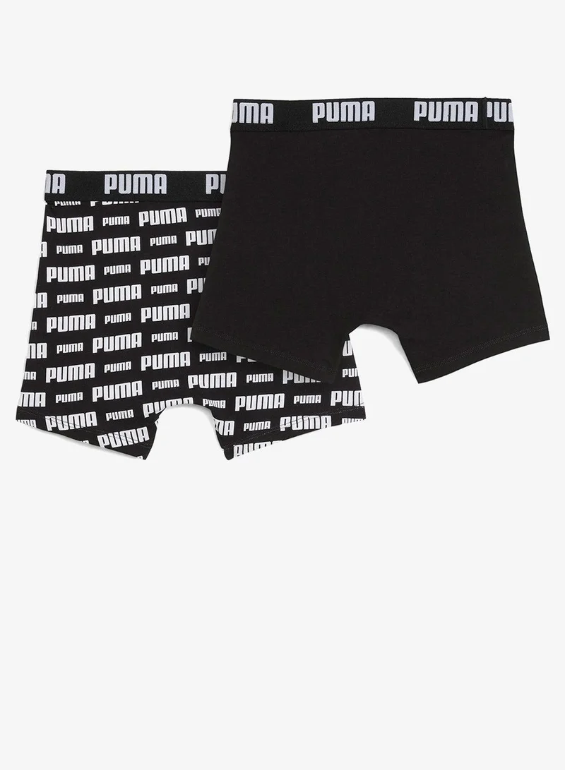 PUMA Kids 2 Pack Everyday Logo Printed Boxers