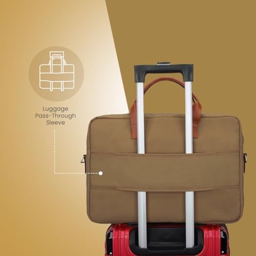 Protecta Strong Buzz Office Laptop Messenger Bag Briefcase for Men & Women Fits Laptops Uo To 15.6 Inch and MacBooks Up To 16 Inch - Ideal for Work & Office - Khaki - Image 5
