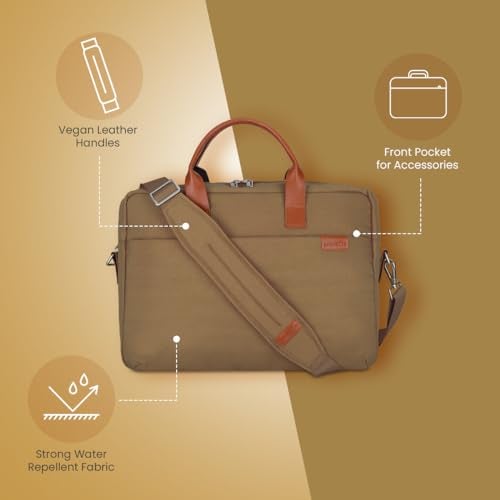 Protecta Strong Buzz Office Laptop Messenger Bag Briefcase for Men & Women Fits Laptops Uo To 15.6 Inch and MacBooks Up To 16 Inch - Ideal for Work & Office - Khaki - Image 3