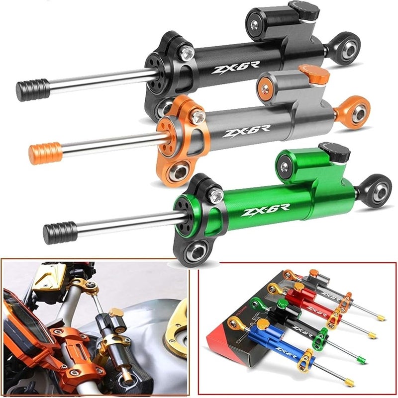 Motorcycle Steering Damper Stabilizer Kit For Kawasaki ZX6R Ninja 636 Gold Silver - Image 3