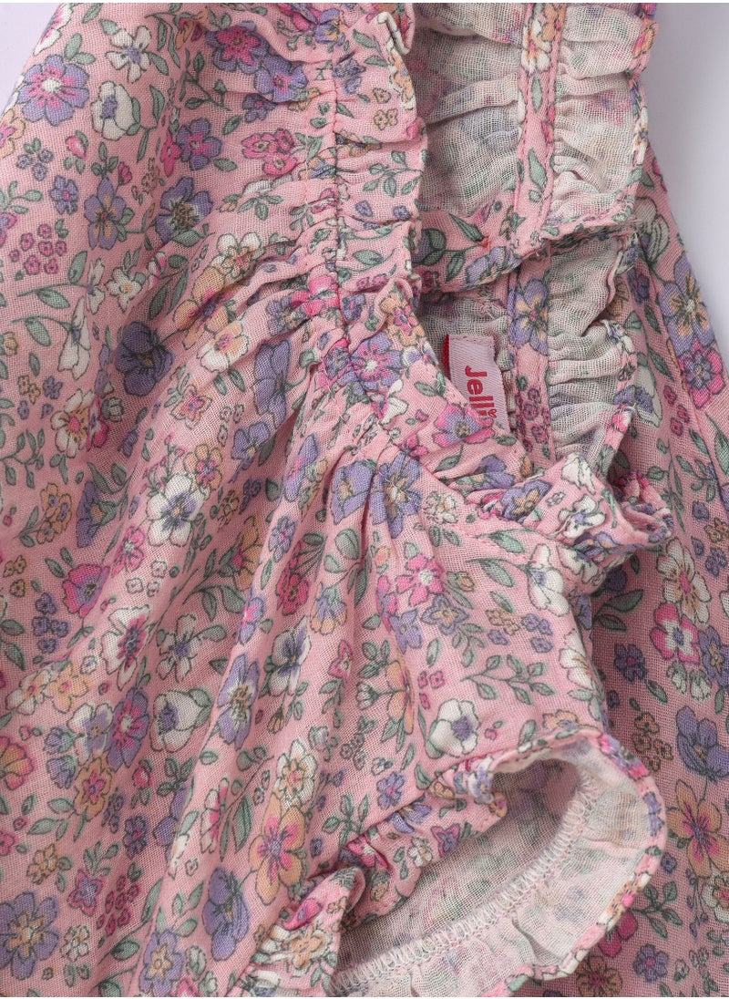 Jelliene Girls' Double Layer Floral Dress  - Image 4