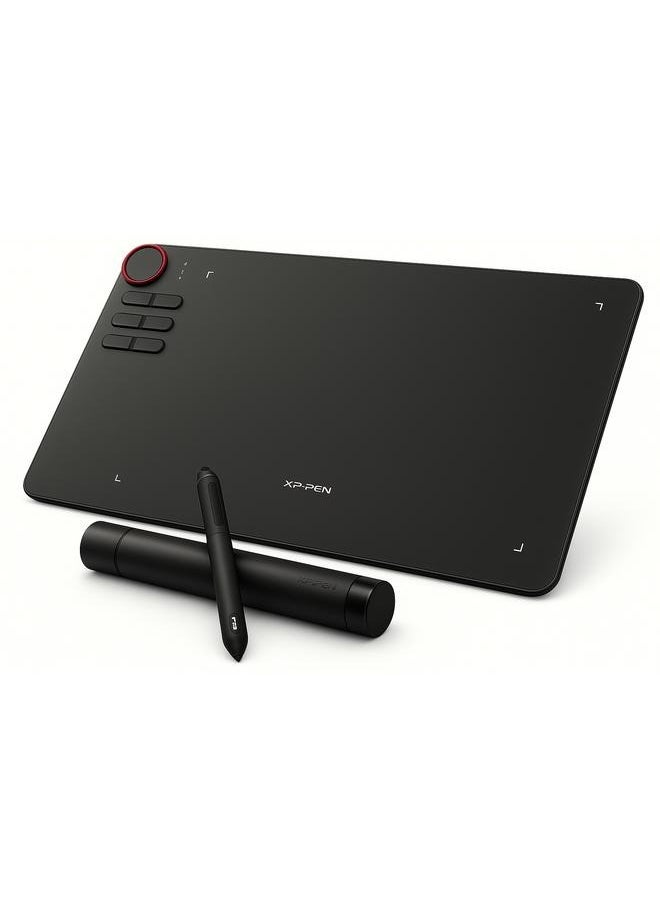 XP-PEN - Deco 03 Wireless Graphics Tablet | 8192 Pressure Levels, Red Control Wheel, Passive Stylus – 6 Custom Shortcut Keys, 252×142mm Active Area - Image 1