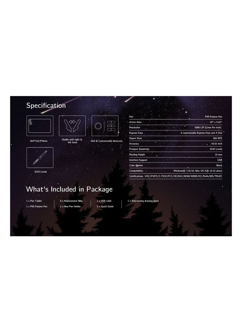 XP-PEN - Deco 03 Wireless Graphics Tablet | 8192 Pressure Levels, Red Control Wheel, Passive Stylus – 6 Custom Shortcut Keys, 252×142mm Active Area - Image 1