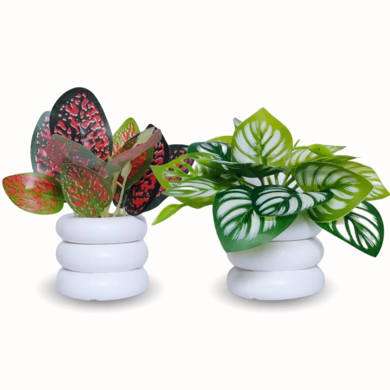 Flora Planet Artificial Plants for Home Decor | Realistic Looking | Home Decor Items | Durable Plastic | Wall Decoration Items for Living Room | Dimensions: 6 cm X 12 cm (Red) - Image 1