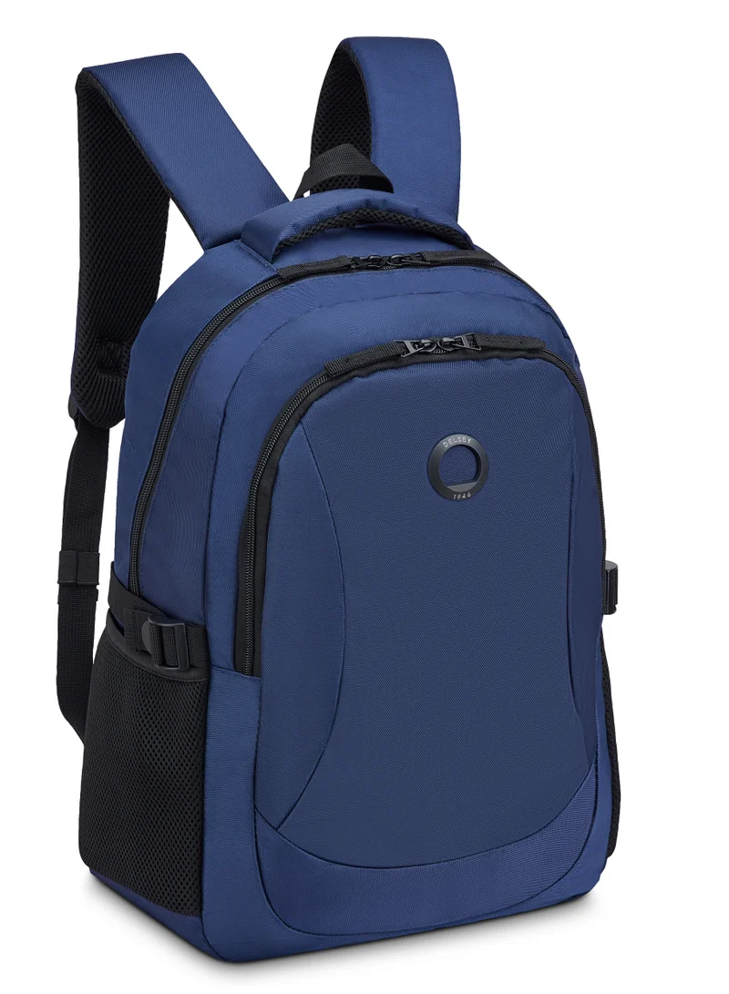 DELSEY Paris DELSEY KYLE Backpack Navy Blue, 15.6 Inch Laptop Bag, 24L Travel Backpack with Laptop Compartment, Trolley Sleeve, Organizer Pockets, Bottle Pocket & Adjustable Straps