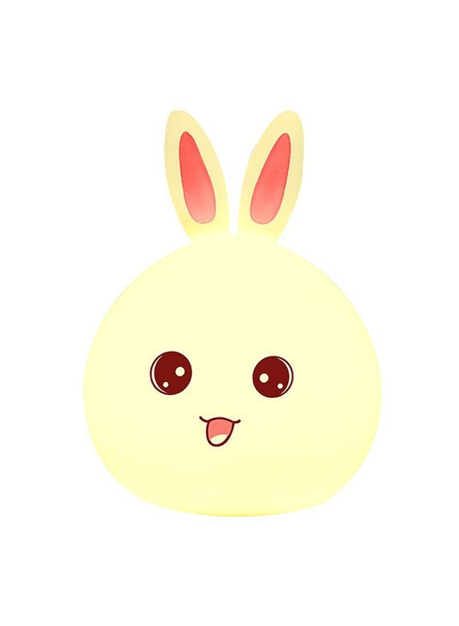 كرتون لطيف أرنب شكل الأطفال غرفة النوم الليلية مصباح USB قابل للشحن الحيوانات السيليكون الليلية ضوء لمس التحكم الأطفال ديكور جنب السرير المحمولة سفر طاولة مصباح غرفة ديكور - Image 4