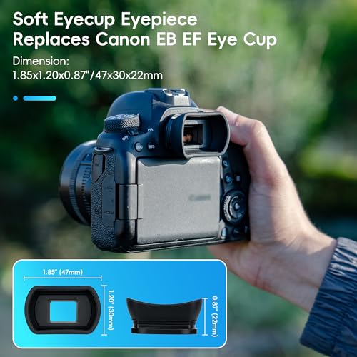 Kiorafoto Soft Camera Eyecup Eyepiece Viewfinder Eyeshade for Canon EOS 6DM2 5DM2 6D 5D Mark II 90D 80D 77D 70D 60D 50D 4000D 2000D Rebel T100 T8i T7i T7 T6s T6i T6 T5i T5 T4i SL3 SL2 Replac Canon EB EF Eye Cup - Image 2