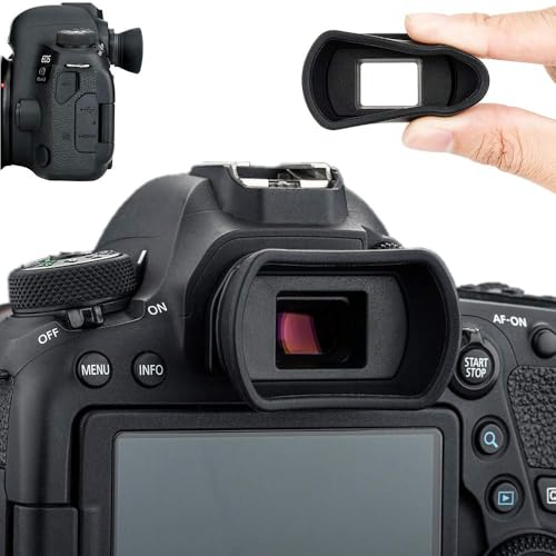 Kiorafoto Soft Camera Eyecup Eyepiece Viewfinder Eyeshade for Canon EOS 6DM2 5DM2 6D 5D Mark II 90D 80D 77D 70D 60D 50D 4000D 2000D Rebel T100 T8i T7i T7 T6s T6i T6 T5i T5 T4i SL3 SL2 Replac Canon EB EF Eye Cup - Image 1