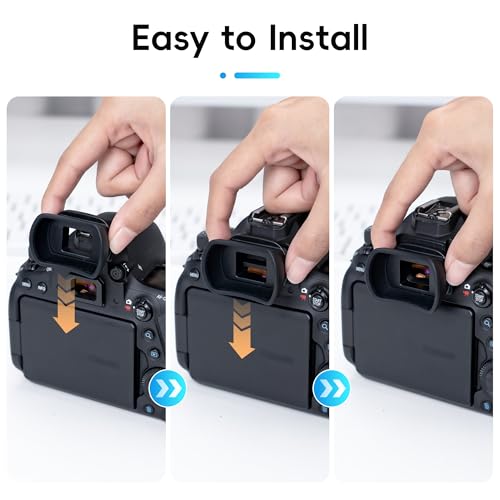 Kiorafoto Soft Camera Eyecup Eyepiece Viewfinder Eyeshade for Canon EOS 6DM2 5DM2 6D 5D Mark II 90D 80D 77D 70D 60D 50D 4000D 2000D Rebel T100 T8i T7i T7 T6s T6i T6 T5i T5 T4i SL3 SL2 Replac Canon EB EF Eye Cup - Image 3