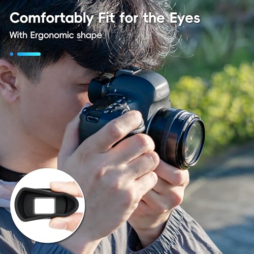 Kiorafoto Soft Camera Eyecup Eyepiece Viewfinder Eyeshade for Canon EOS 6DM2 5DM2 6D 5D Mark II 90D 80D 77D 70D 60D 50D 4000D 2000D Rebel T100 T8i T7i T7 T6s T6i T6 T5i T5 T4i SL3 SL2 Replac Canon EB EF Eye Cup - Image 4