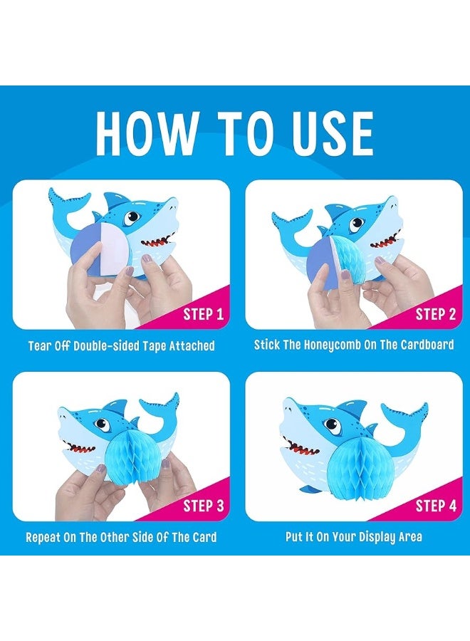 SpriteGru 15 Pieces Sea Animal Honeycomb Centerpiece Ocean Themed Marine Creature Decoration Table Honeycomb Party Supplies for Party Table Birthday Baby Shower - Image 5