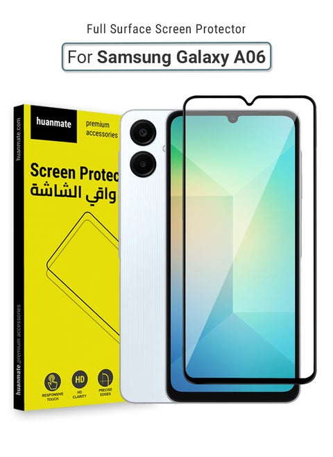 Samsung Galaxy A06 Screen Protector – Premium Edge to Edge Tempered Glass, High Transparency, Delicate Touch, Anti-Explosion, Smooth Arc Edges, Easy Installation