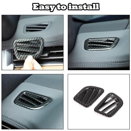 Heutamo Dashboard Air Vents Cover Frame Compatible with Land Rover Range Rover Sport/Vogue 2023 2024,Center Console Dashboard Side Air Vent Outlet Frame Cover Trim Accessories (Carbon Fiber Pattern) - Image 5