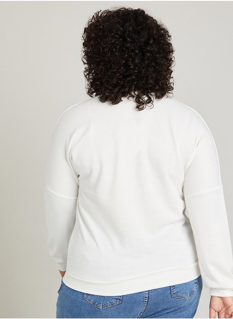 Styli - Plus USA Graphic Print Sweatshirt - Image 1