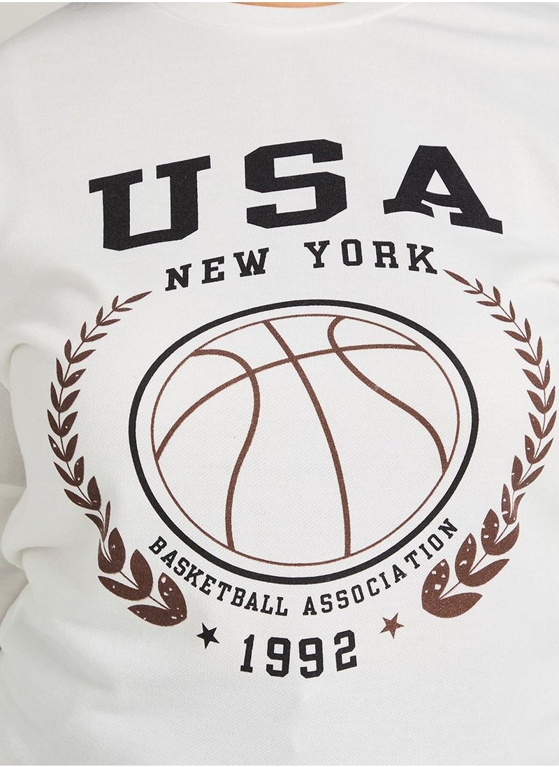 Styli - Plus USA Graphic Print Sweatshirt - Image 1