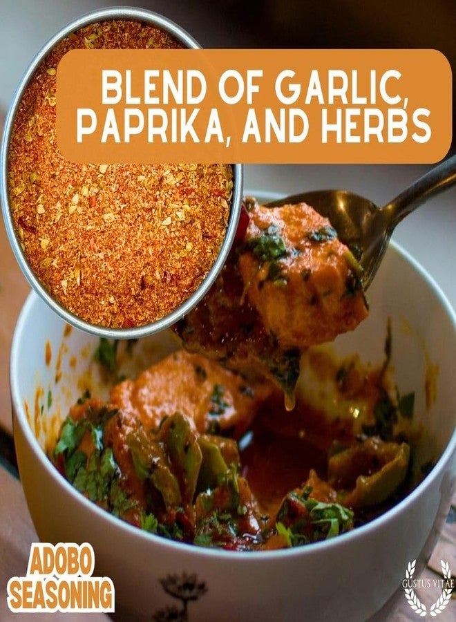 GUSTUS VITAE Adobo Seasoning | All Natural | Non GMO | 2.1 oz | Gourmet Spice Mix | Small Batch | Artisanal Rub | Seasoning Blend | Magnetic Tin | GLP-1 Friendly | Ultra Premium | Sustainably Sourced | Made in USA | Gustus Vitae - Image 4
