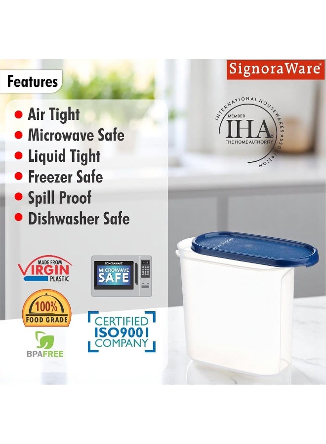 Signoraware Modular Oval No.3 Plastic Container 1.7 Litres Mod Blue - Image 4