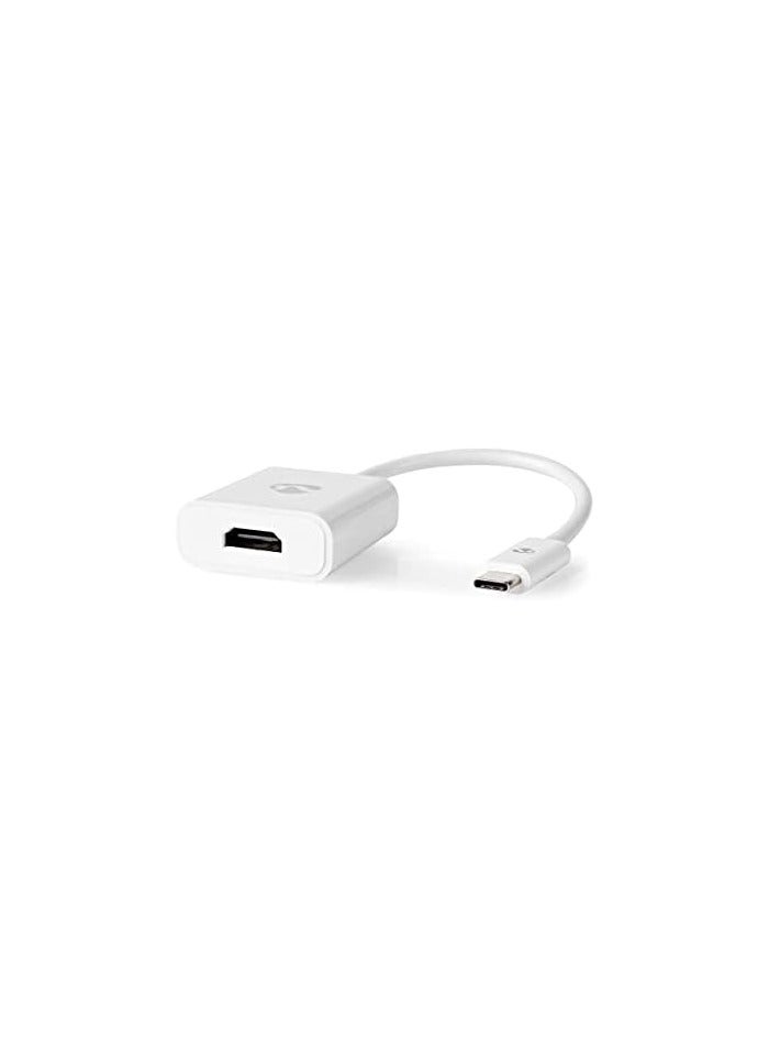 NEDIS USB Adaptor - USB 3.1 - USB Type-C Male - HDMI - 0.20 m - Round - Nickel Plated - PVC - White Imported from Nederlends - Image 2