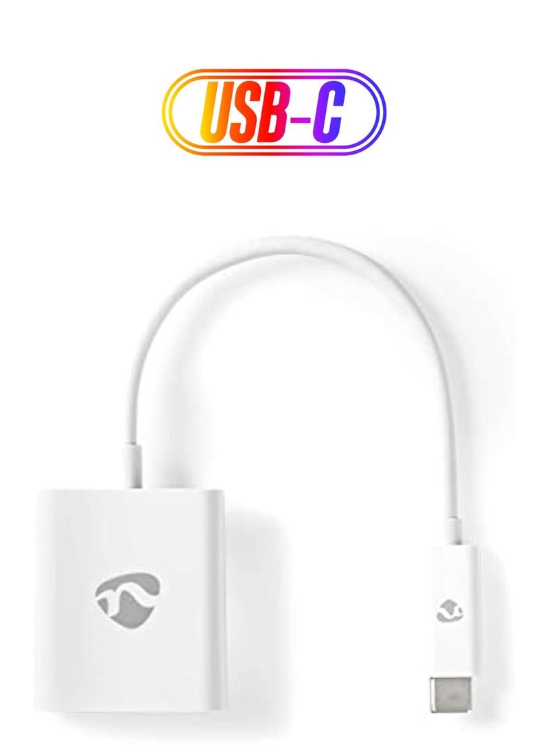 NEDIS USB Adaptor - USB 3.1 - USB Type-C Male - HDMI - 0.20 m - Round - Nickel Plated - PVC - White Imported from Nederlends - Image 1