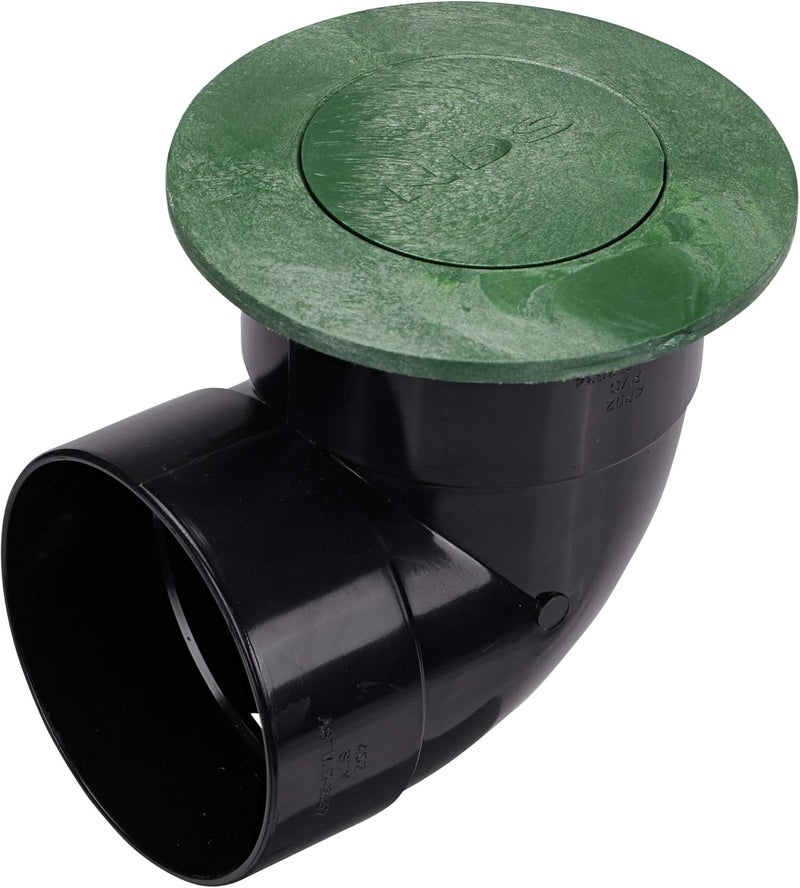 NDS 422G Pop-Up Drainage Emitter with Elbow fits 4-Inch Sewer and Drain Pipe, Works with Drainage Systems Including Catch Basins, Green - Image 1