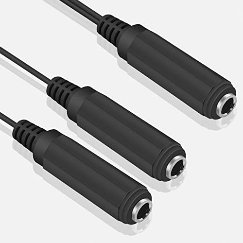 Duttek Guitar Y Cable, 6.35mm 1/4 inch Mono TS Female to 2x6.35mm 1/4 Inch Mono TS Female Y Splitter Cable 20cm/8inch (635F-2FMTS) - Image 2