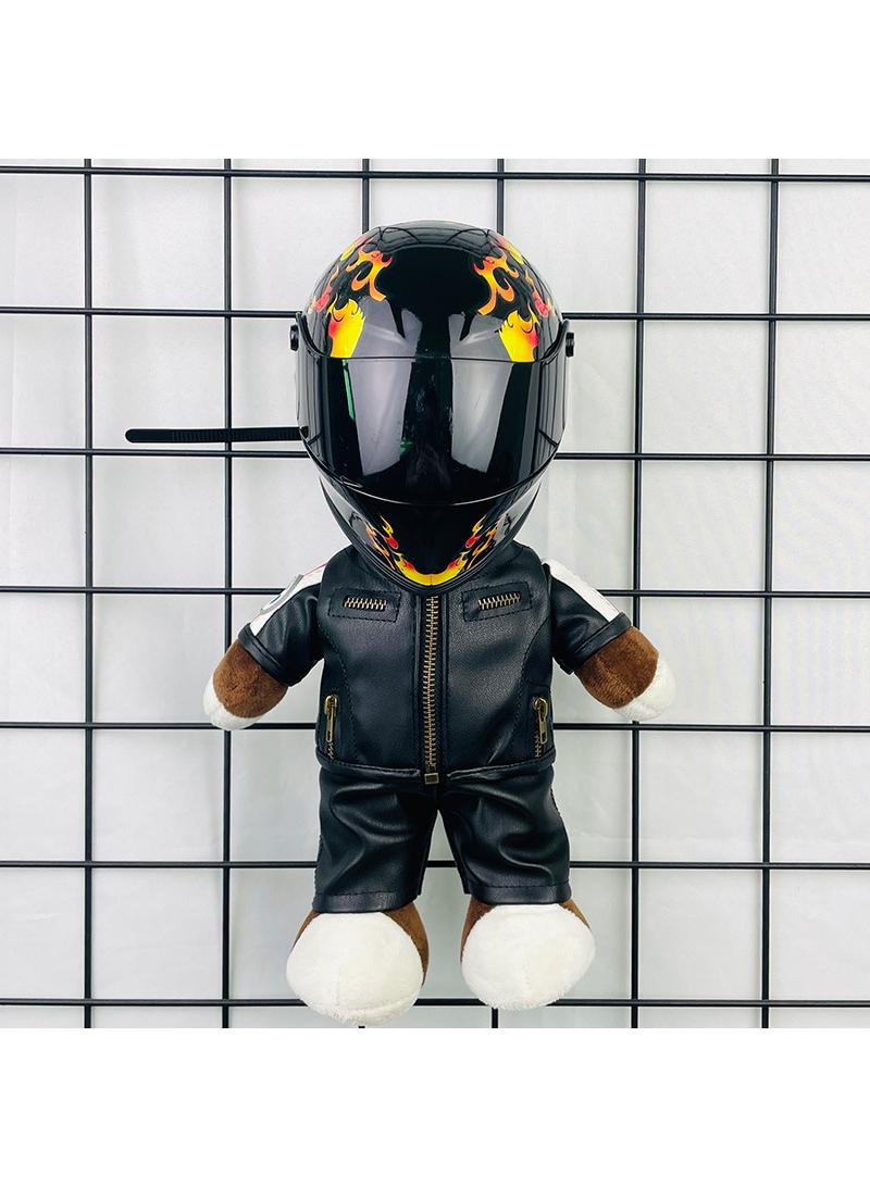general Mini Style Full Face Plush Toy Helmet Motorcycle Lover’s Small Racing Crash Helmet Souvenir Ornament Desk Decorator Motorsport Fans Gift 30cm - Image 1