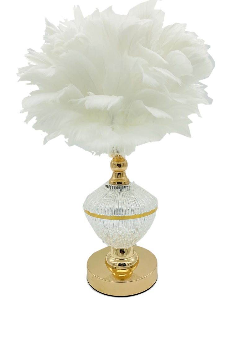 SUKILO Modern Feather LED Bedside Lamp – Shade Dimmable Night Table Lamp -Soft Glow Dandelion Night Light with 3-Color Temperature | Decorative Table Lamp for Bedroom, Study, Gifts - Image 1