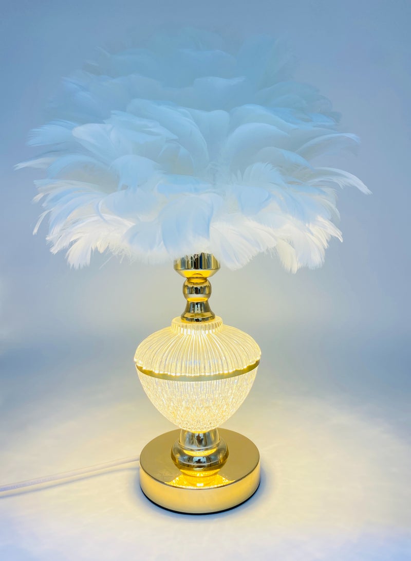 SUKILO Modern Feather LED Bedside Lamp – Shade Dimmable Night Table Lamp -Soft Glow Dandelion Night Light with 3-Color Temperature | Decorative Table Lamp for Bedroom, Study, Gifts - Image 2
