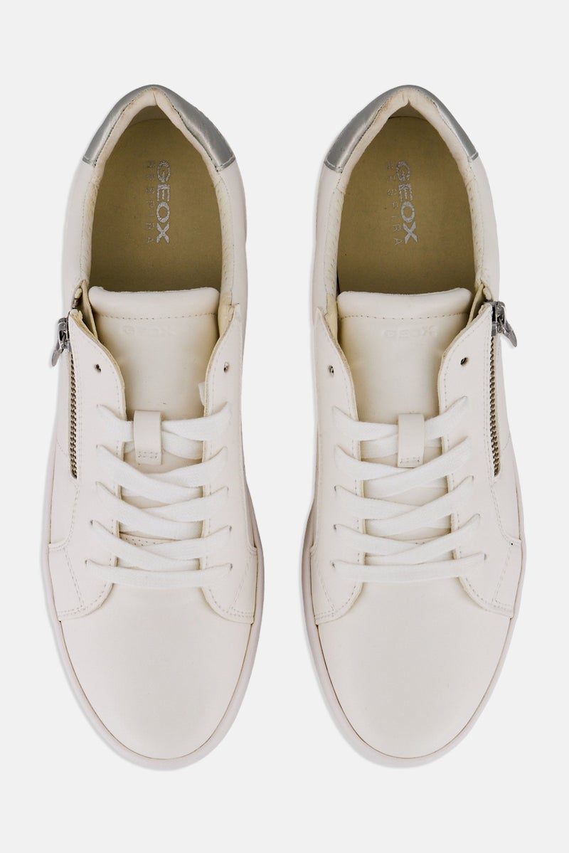 GEOX Women Blomiee A Lace Up Sneaker Shoes, Off White  - Image 2