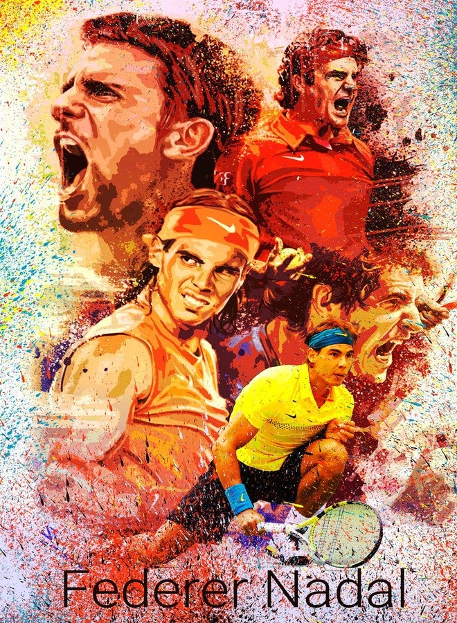 Art Bundle Rafael Nadal Tennis Player Wall Poster | Best Poster for Room, Poster for Office, Poster for Home. Wall Decals and Paintings Collection to Grace Any Place.(12 x 18 inch) - Image 1