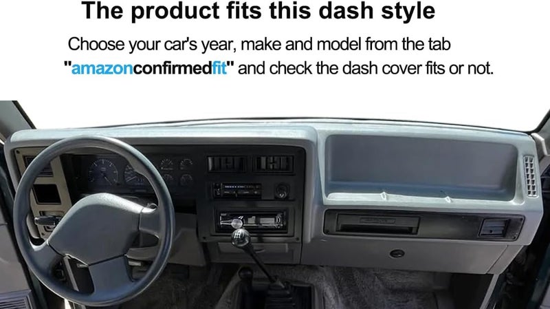 Fcovergurus Dash Cover Mat for 1987-1996 Dodge Dakota - Black Carpet Protector - Image 2