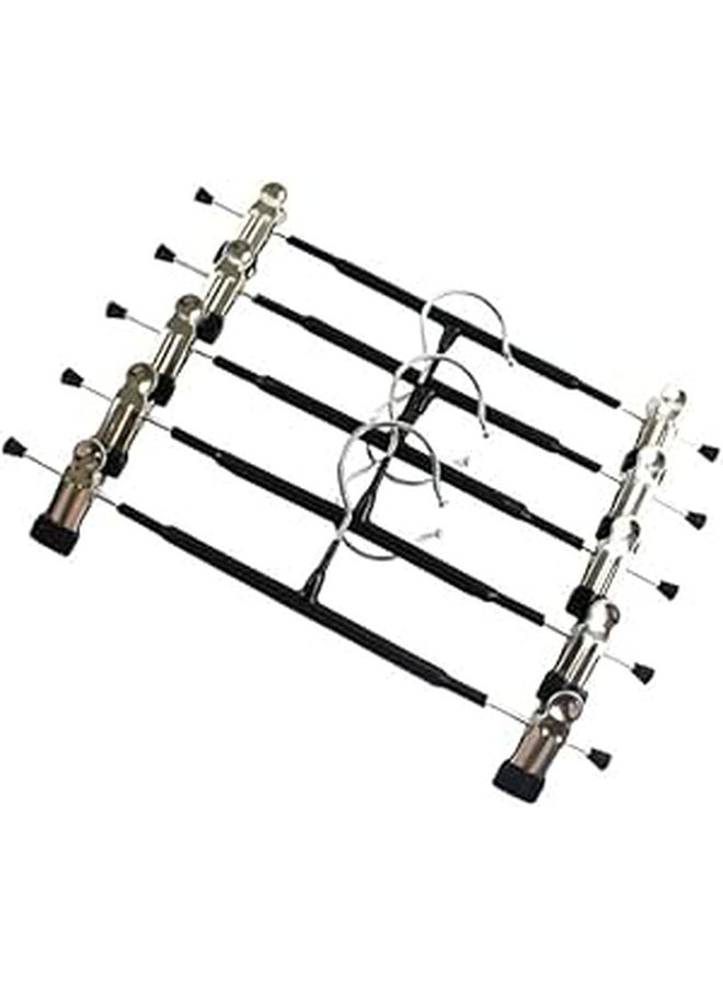 Black Metal Pants Hangers with Clips Non Slip Plastic Coating 5 Pack for Closet - Image 1