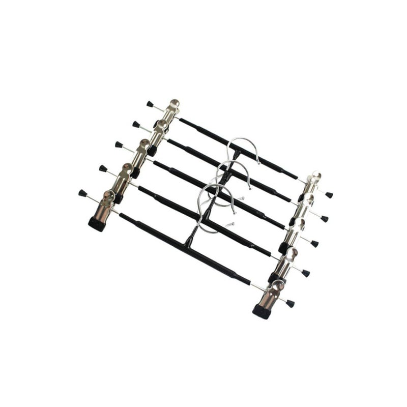 Black Metal Pants Hangers with Clips Non Slip Plastic Coating 5 Pack for Closet - Image 2