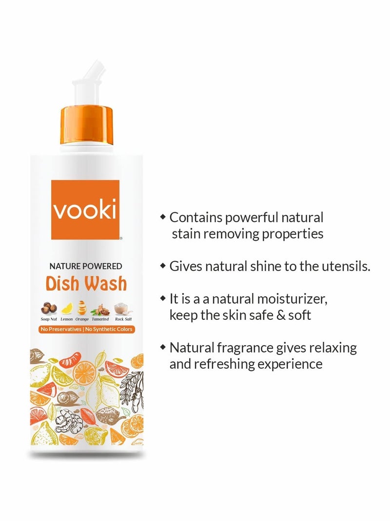 Vooki Nature Powered Natural Dish Wash Gel, Ecofriendly Hard Stains Spray and Tough Lime Scale Stain Descaler Remover Spray, 500 Ml Each - (Combo Pack of 3) - Image 3
