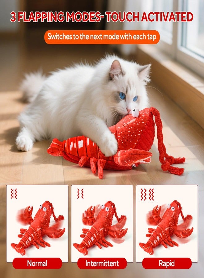 لعبة LIFLIX Flappy Lobster للقطط، ألعاب تفاعلية للقطط المنزلية، ألعاب حيوانات أليفة تعمل باللمس مع نعناع بري قابل لإعادة التعبئة، قابلة لإعادة الشحن عبر منفذ USB - Image 3