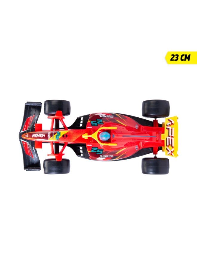 Dickie Toys Formula Racer Team APEX - 1:24 Toy Car with Light & Sound, Friction & Rubber Wheels - 23 cm - Try Me - Image 4