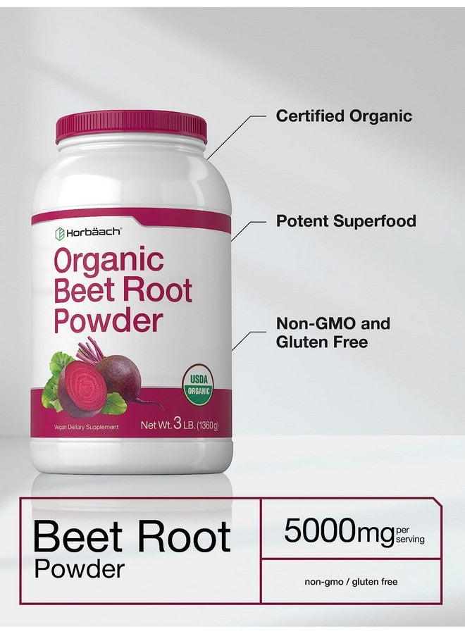 Horbäach Organic Beet Root Powder | 3lb Bulk Supplement | Raw Superfood | Vegan, Non-GMO, and Gluten Free Formula - Image 3