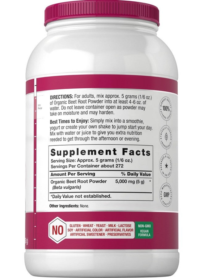 Horbäach Organic Beet Root Powder | 3lb Bulk Supplement | Raw Superfood | Vegan, Non-GMO, and Gluten Free Formula - Image 2