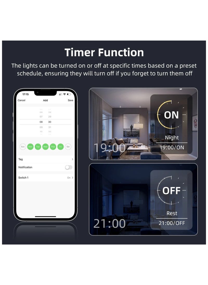 Wifi Smart Wall Light Switch,Glass Panel, Frameless, Neutral Wire Required, Remote Control Smart Life/Tuya App, Compatible with Voice assistance, BLACK Color Concave (3 Gang)