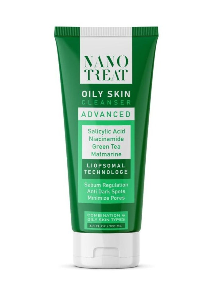 Nano Treat Cleanser For Oily Skin With Salicylic Acid, Niacinamide, Green Tea & Matmarine 200ml  - Image 1