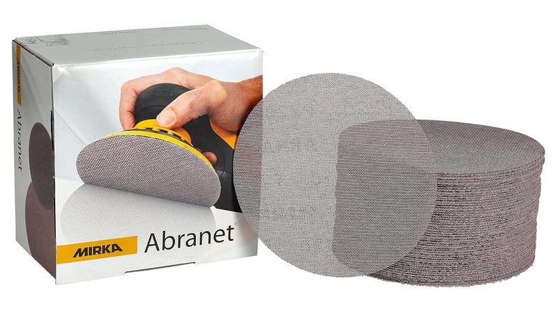 Mirka Abranet 6 Inch 80 Grit Mesh Abrasive Sanding Discs - Box of 50, Light Gray - Image 1