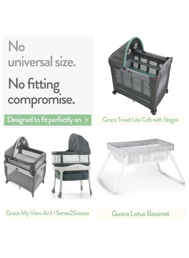 Joey + Joan Bassinet Sheets 20x30 Inch for Graco Travel Lite Crib, Sense2Snooze, My View 4 in 1, Dream Suite and Guava Bassinet - 100% Jersey Cotton Fitted Sheets - Grey, Mint - 2 Pack - Image 2